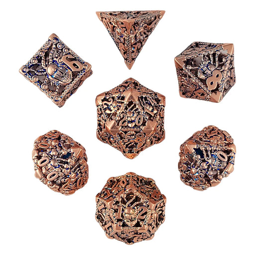 Forged Gaming: Metal 7-Die Set - "Orox Sees Copper/Blue" Dice & Gaming Accessories Forged Gaming