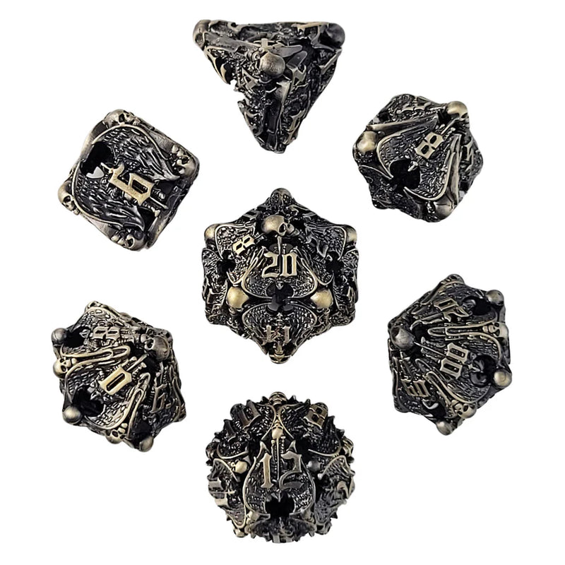 Forged Gaming: Metal 7-Die Set - "Winged Death (Bronze)" Dice & Gaming Accessories Forged Gaming