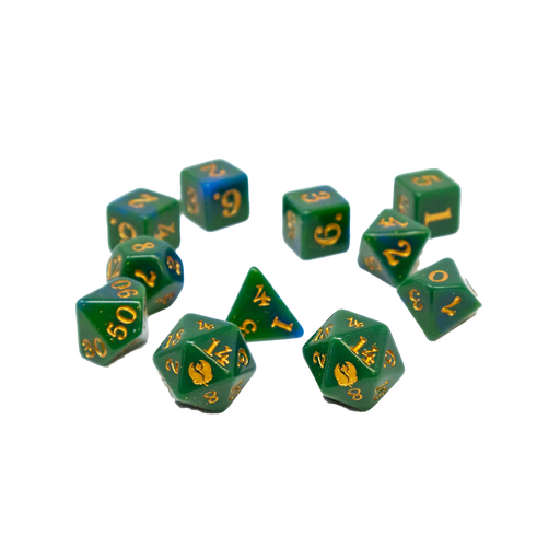 The Field Guide to Floral Dragons: 7-Die Dice Set - Leaf Green Dice & Gaming Accessories Hit Point Press