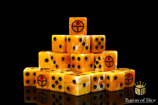 Baron of Dice: "Universal Peace - Ochre" 25x16mm Square Corner Dice Dice & Gaming Accessories Baron of Dice