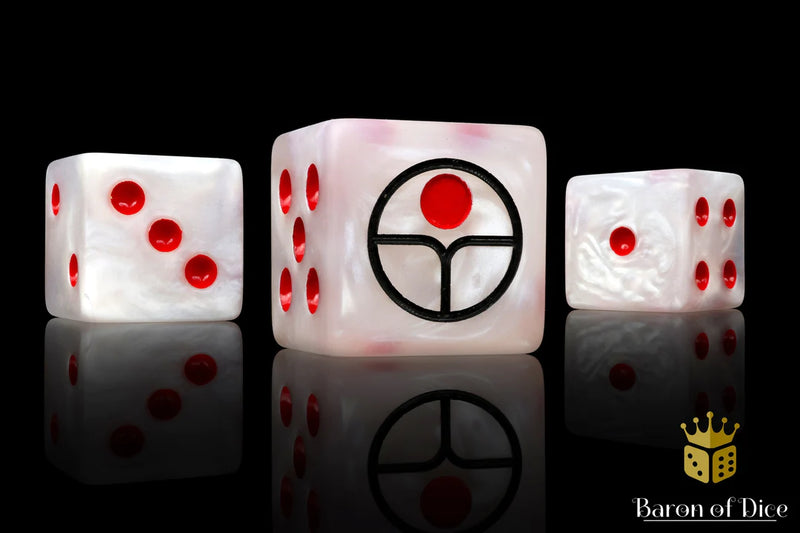 Baron of Dice: "Universal Peace - White" 25x16mm Square Corner Dice Dice & Gaming Accessories Baron of Dice