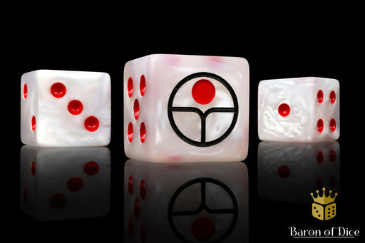 Baron of Dice: "Universal Peace - White" 25x16mm Square Corner Dice Dice & Gaming Accessories Baron of Dice