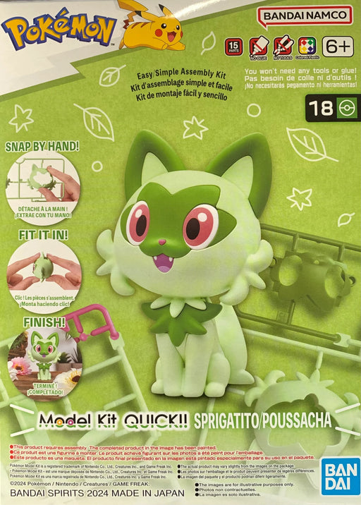 Bandai Spirits: Pokémon Model Kit Quick! Sprigatito Toys & Plushes Bandai   