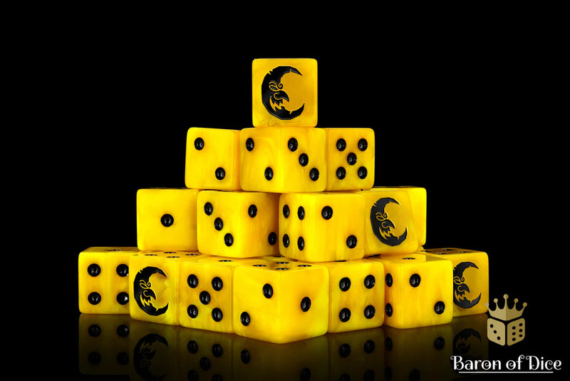 Baron of Dice: "Full Moon" 25x16mm Square Corner Dice Dice & Gaming Accessories Baron of Dice