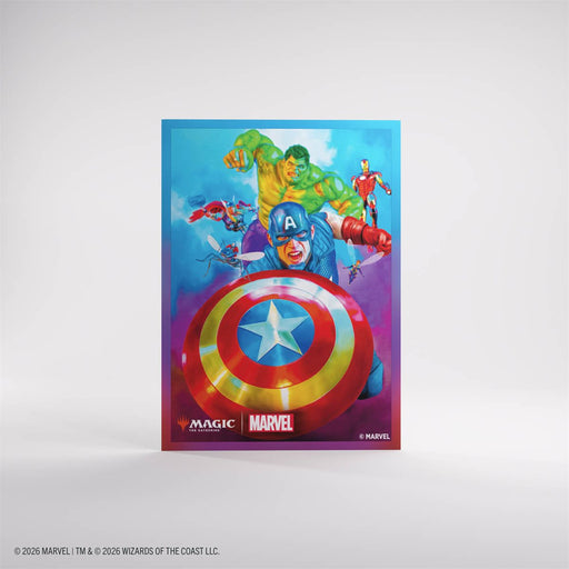 Gamegenic: Premium Art Matte Sleeves - "Captain America, Team Leader" MTG Marvel Super Heroes 105Ct Card Sleeves Gamegenic
