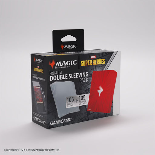 Gamegenic: Premium Double Sleeving Pack - "Red Comic Burst" MTG Marvel Super Heroes 105Ct Card Sleeves Gamegenic
