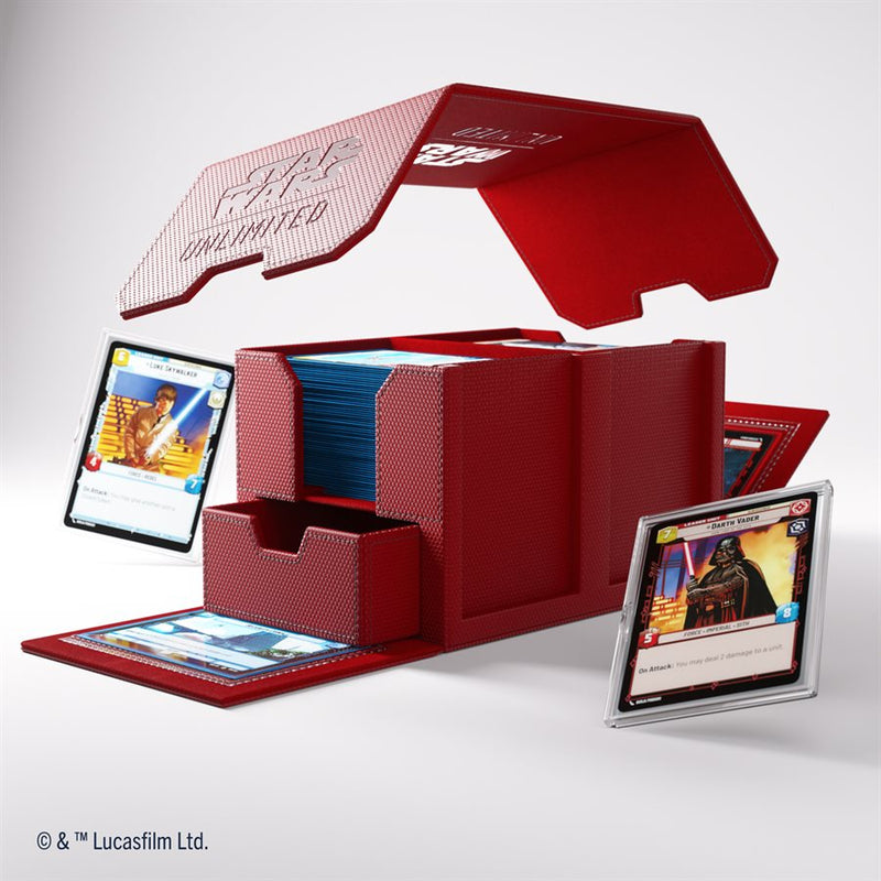 Gamegenic: Double Deck Pod 120+ - "Aggression Red" Star Wars: Unlimited Deck Boxes & Storage Gamegenic