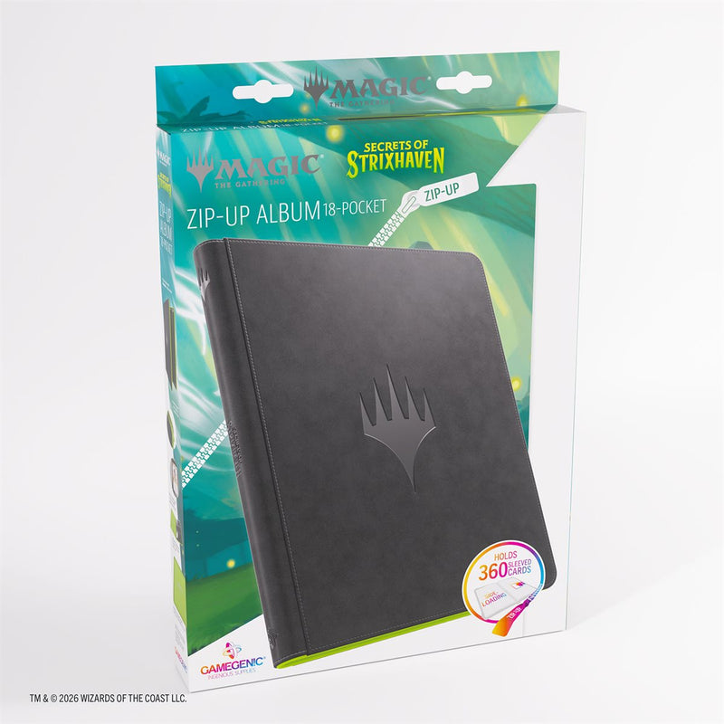 Gamegenic: 18-Pocket Zip-Up Album - "Black/Green" MTG Secrets of Strixhaven Binders & Pages Gamegenic