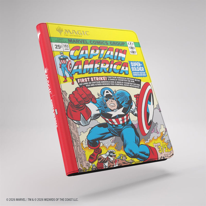 Gamegenic: 18-Pocket Zip-Up Album - "Captain America, Super-Soldier / Black Panther, Hope Enduring" MTG Marvel Super Heroes Binders & Pages Gamegenic