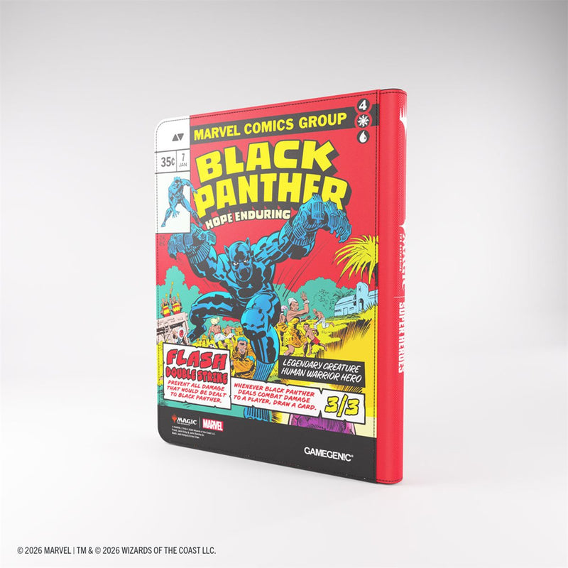Gamegenic: 18-Pocket Zip-Up Album - "Captain America, Super-Soldier / Black Panther, Hope Enduring" MTG Marvel Super Heroes Binders & Pages Gamegenic