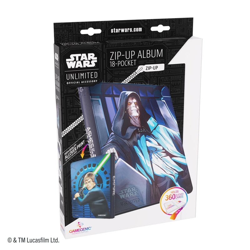 Gamegenic: 18-Pocket Zip-Up Album - "Jedi Luke Skywalker & Emperor Palpatine" Star Wars: Unlimited