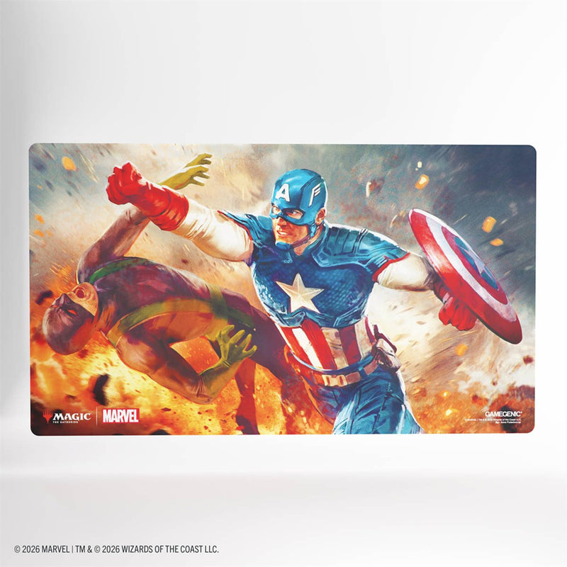 Gamegenic: Prime Playmat - "Captain America, Super-Soldier" MTG Marvel Super Heroes Playmats Gamegenic