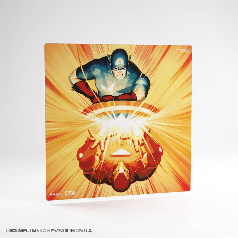 Gamegenic: Prime 2-Player Playmat - "Iron Man / Captain America" MTG Marvel Super Heroes Playmats Gamegenic