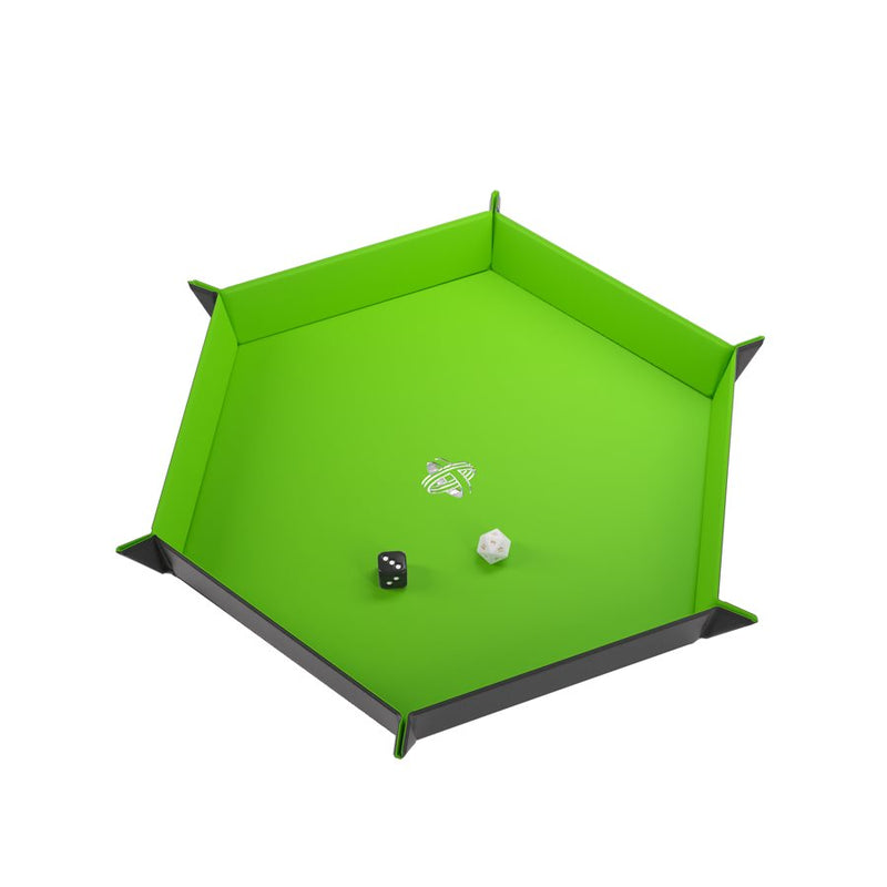 Gamegenic: Magnetic Dice Tray - Hexagonal XL Black/Green Dice & Gaming Accessories Gamegenic