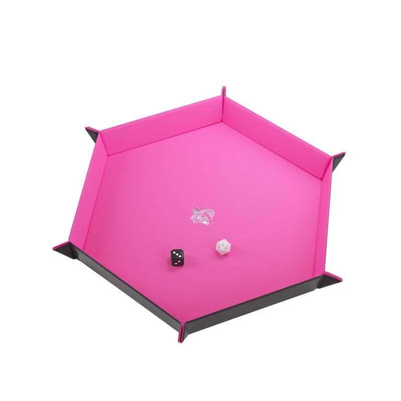 Gamegenic: Magnetic Dice Tray - Hexagonal XL Black/Pink Dice & Gaming Accessories Gamegenic