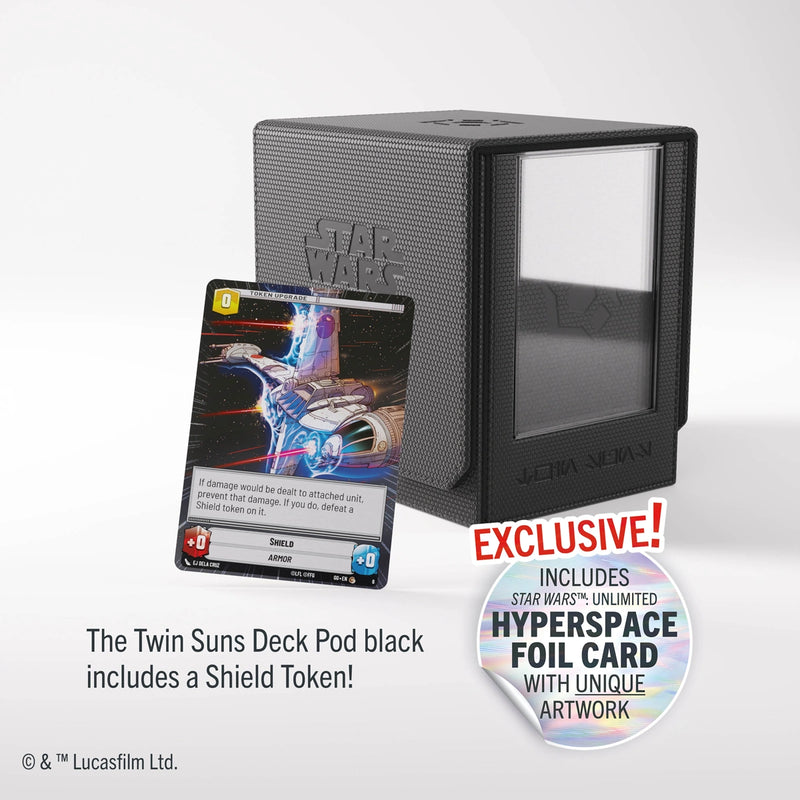 Gamegenic: Twin Suns Deck Pod 100+ - "Villainy Black" Star Wars: Unlimited Deck Boxes & Storage Gamegenic