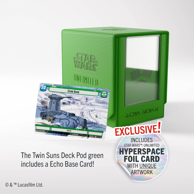 Gamegenic: Twin Suns Deck Pod 100+ - "Command Green" Star Wars: Unlimited Deck Boxes & Storage Gamegenic