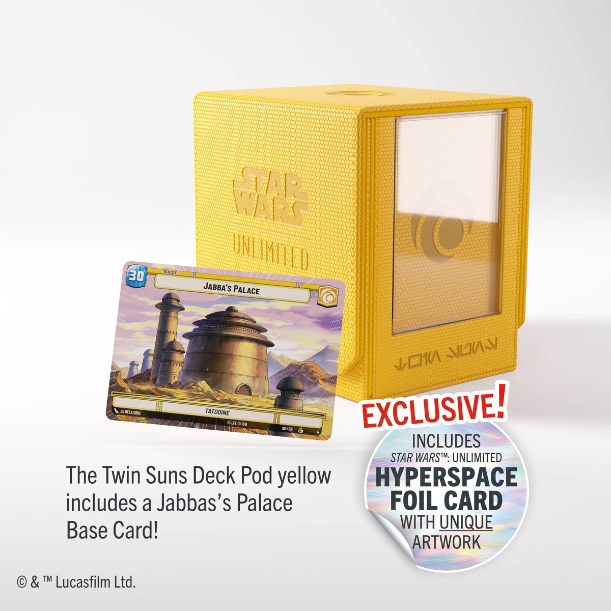 Gamegenic: Twin Suns Deck Pod 100+ - "Cunning Yellow" Star Wars: Unlimited Deck Boxes & Storage Gamegenic