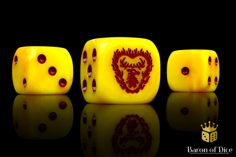 Baron of Dice: "Stag on Fire" 25x16mm Round Corner Dice Dice & Gaming Accessories Baron of Dice