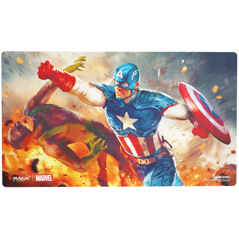 Gamegenic: Prime Playmat - "Captain America, Super-Soldier" MTG Marvel Super Heroes Playmats Gamegenic