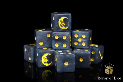 Baron of Dice: "Moon Grey" 25x12mm Square Corner Dice Dice & Gaming Accessories Baron of Dice