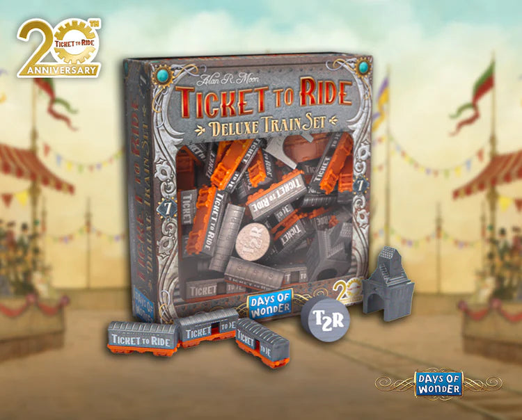 Ticket to Ride: 20th Anniversary Deluxe Train Set - Silver Board Games Days of Wonder