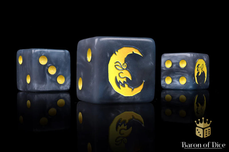 Baron of Dice: "Moon Grey" 25x16mm Square Corner Dice Dice & Gaming Accessories Baron of Dice