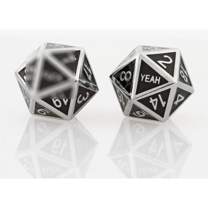 Forged Gaming: Silver **** Yeah 2Ct D20 Dice Set (Metal)
