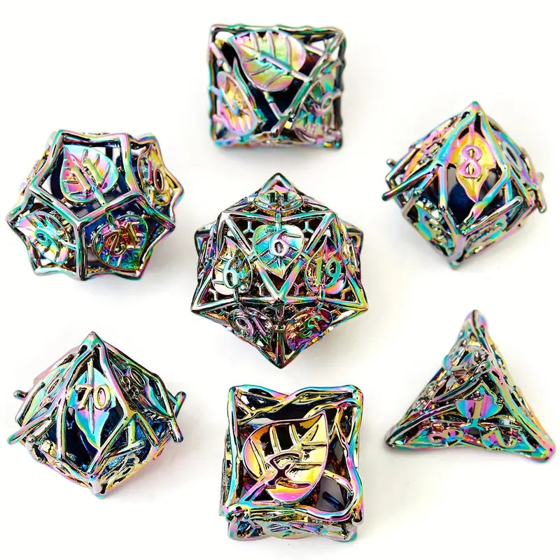 Seriously Good Dice: Hollow Metal 7 Die Set "Hollow Leaf" Dice & Gaming Accessories Taps Imports