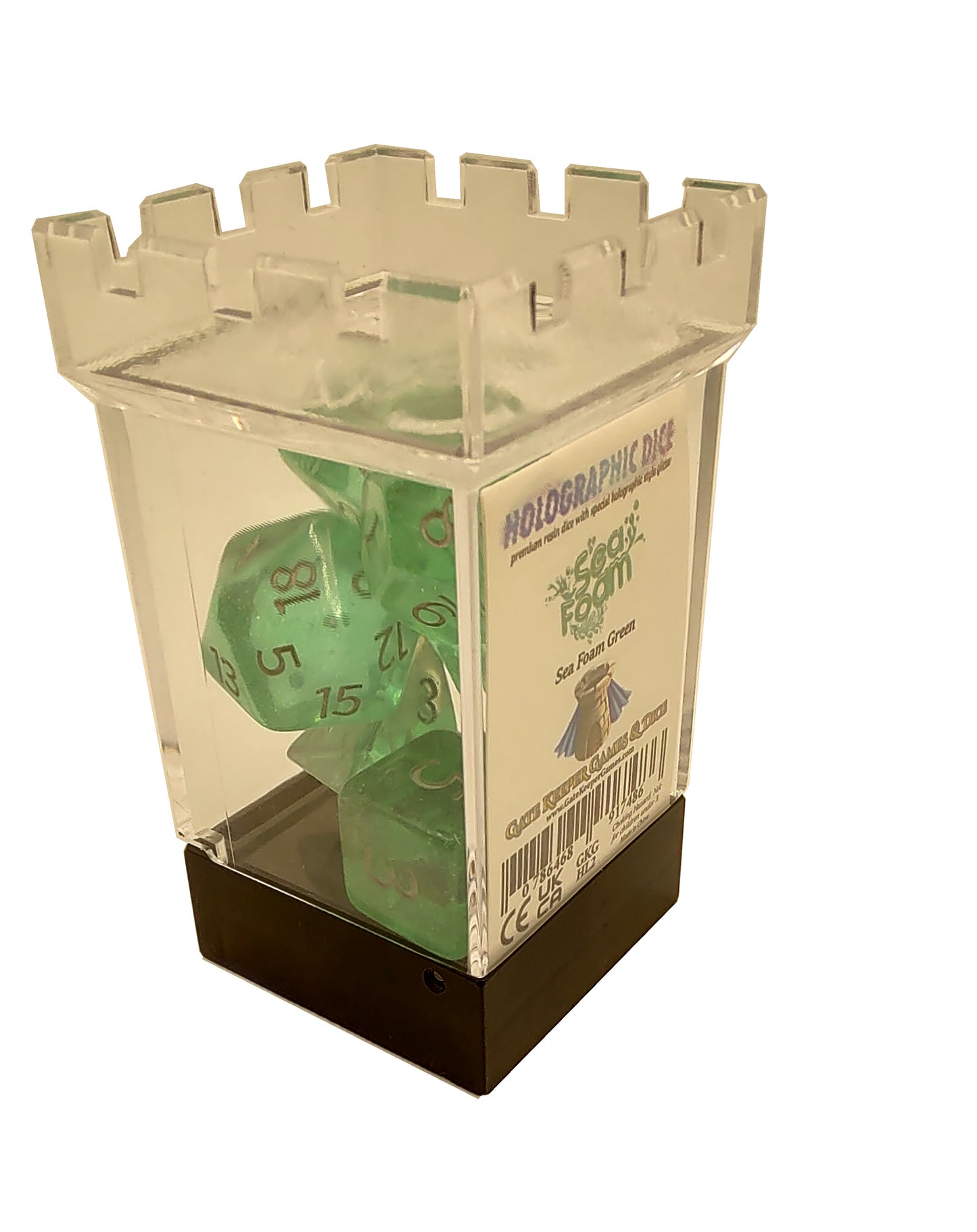 Gate Keeper Games: "Sea Foam" Holographic Dice 7-Die Set Dice & Gaming Accessories Gate Keeper Games