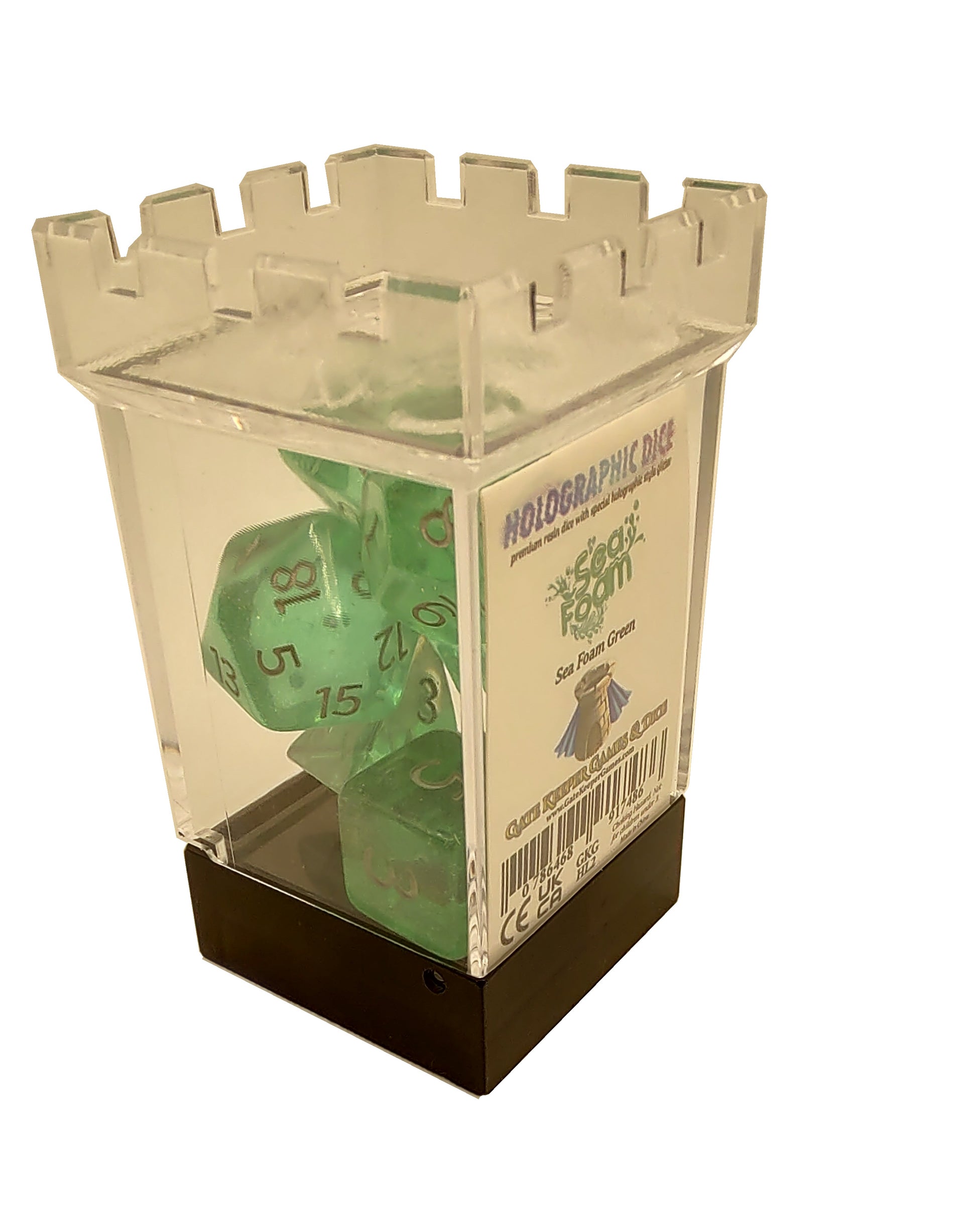 Gate Keeper Games: "Sea Foam" Holographic Dice 7-Die Set Dice & Gaming Accessories Gate Keeper Games