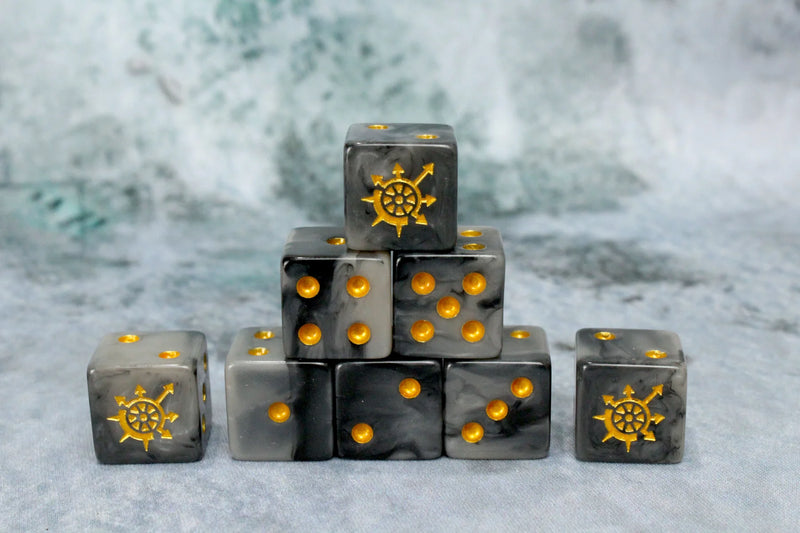 Baron of Dice: "Cogs of Chaos - Corrupted Steel" 25x16mm Square Corner Dice Dice & Gaming Accessories Baron of Dice
