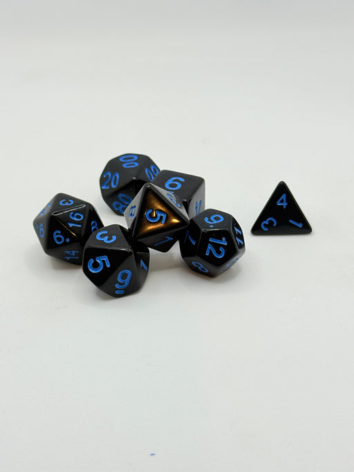 Taps Games: Opaque 7-Die Set Navy / Blue "Chatoyancy" Dice & Gaming Accessories Taps Imports