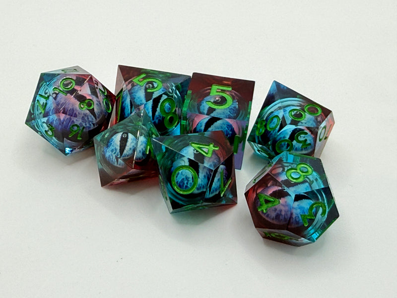 Seriously Good Dice: Dragon's Eye 7 Die Set "Lapis Dragon" Dice & Gaming Accessories Taps Imports