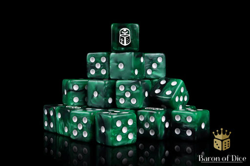 Baron of Dice: "Imperial Helm - Green Alternate" 25x16mm Square Corner Dice Dice & Gaming Accessories Baron of Dice