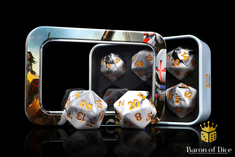 Baron of Dice: Infinity - N4 Marbled Gold - Official Dice Set Dice & Gaming Accessories Baron of Dice