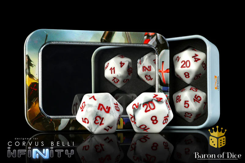 Baron of Dice: Infinity - N4 Marbled Red - Official Dice Set Dice & Gaming Accessories Baron of Dice