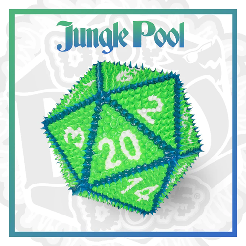 Jumbo 9" Drop Dot Foam D20 Die - "Jungle Pool" (Green & Blue)