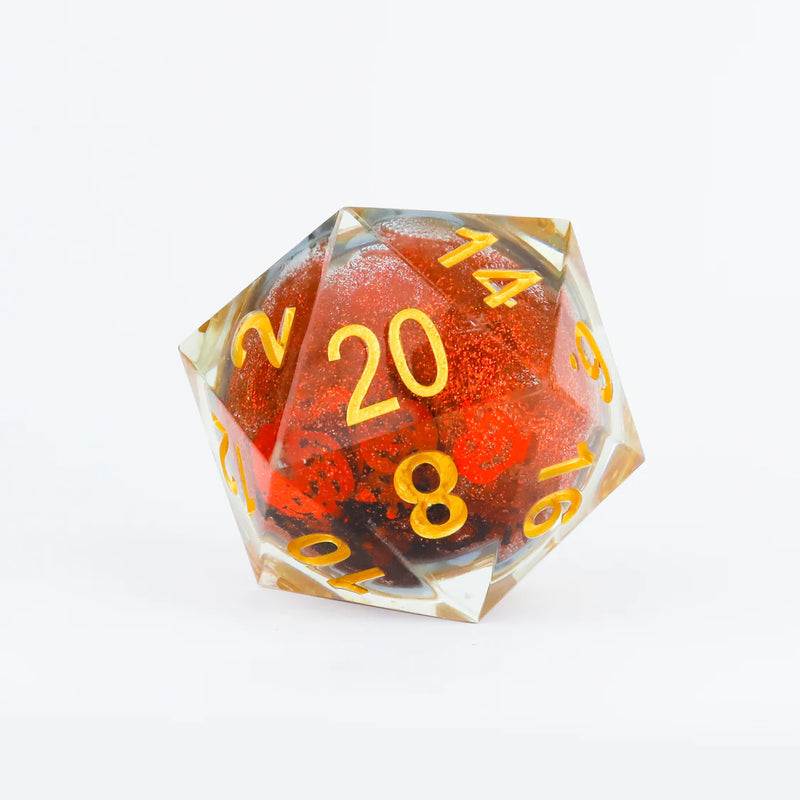 Sirius Dice: Sharp-Edged 54mm D20 Die - Halloween Snowglobe