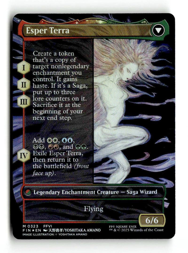 Terra, Magical Adept // Esper Terra (FIN-323) [FINAL FANTASY] (enchantment) (Borderless) Foil - Scan (LB-120) High End MTG Single Wizards of the Coast