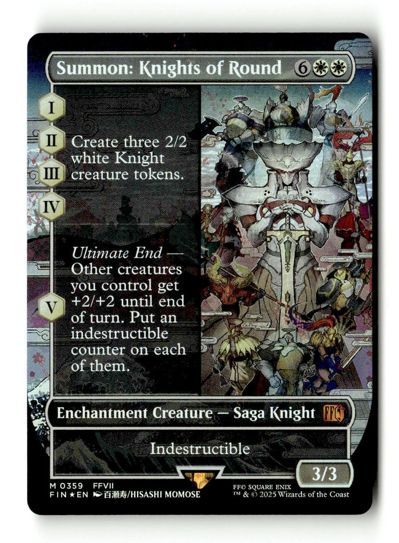 Summon: Knights of Round (FIN-359) [FINAL FANTASY] (enchantment) (Borderless) Foil - Scan (LB-127) High End MTG Single Wizards of the Coast