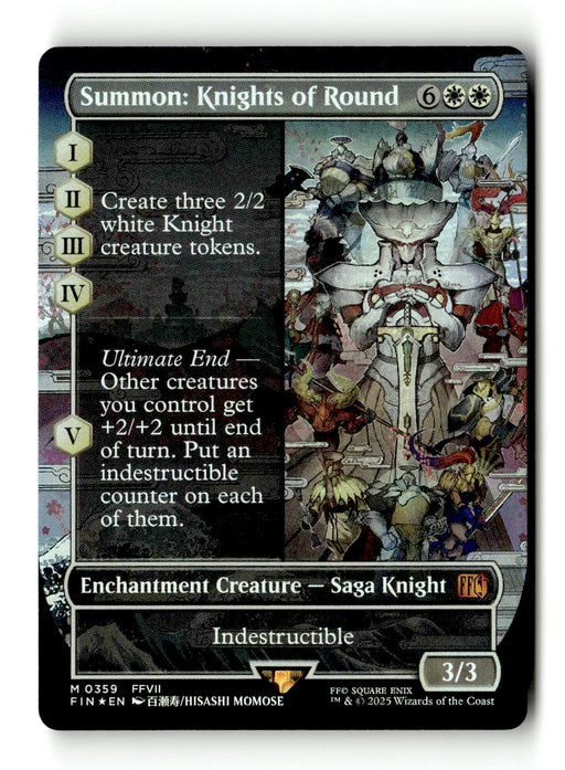 Summon: Knights of Round (FIN-359) [FINAL FANTASY] (enchantment) (Borderless) Foil - Scan (LB-127) High End MTG Single Wizards of the Coast
