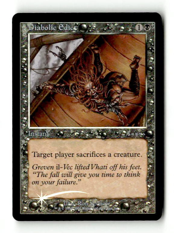 Diabolic Edict (ARENA-) [Misc] Arena League 2001 Foil - Scan (LB-136) High End MTG Single Wizards of the Coast
