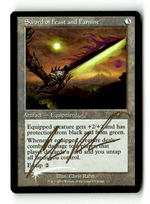 Sword of Feast and Famine (JDG-006) [Misc] [Judge Gift Cards 2014] Foil (Artist Signed) - Scan (LB-154) High End MTG Single Wizards of the Coast