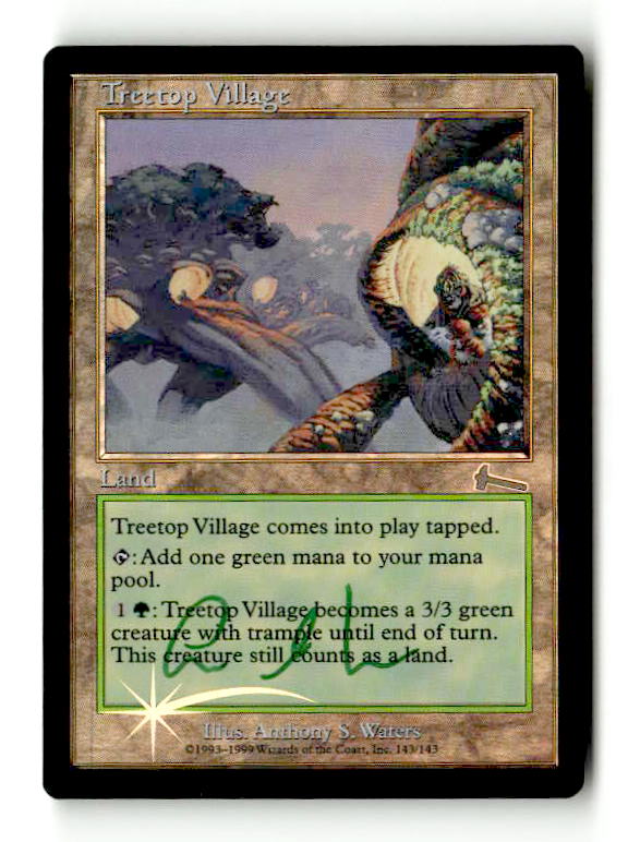 Treetop Village (ULG-143) [Urza's Legacy] Foil (Artist Signed) - Scan (LB-157) High End MTG Single Wizards of the Coast