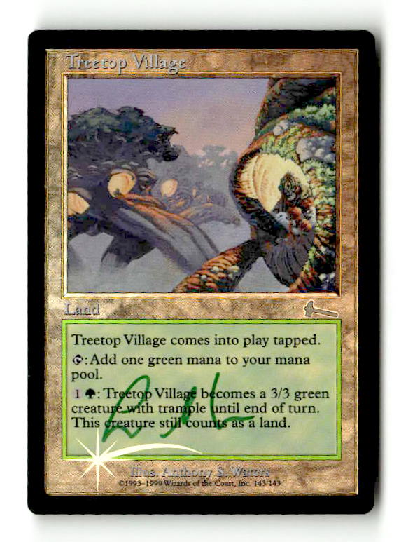 Treetop Village (ULG-143) [Urza's Legacy] Foil (Artist Signed) - Scan (LB-158) High End MTG Single Wizards of the Coast