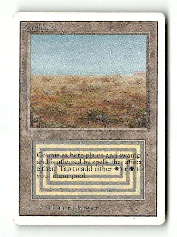 Scrubland (2ED-282) [Oldschool] Unlimited Edition - Scan (LB-177) High End MTG Single Wizards of the Coast