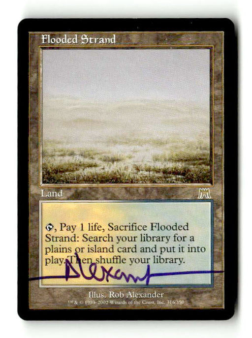 Flooded Strand (Artist Signed) (ONS-316) [Onslaught] - Scan (LB-200) High End MTG Single Wizards of the Coast