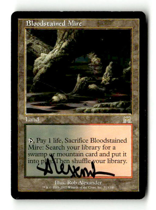 Bloodstained Mire (Artist Signed) (ONS-313) [Onslaught] - Scan (LB-201) High End MTG Single Wizards of the Coast