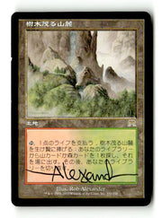 Wooded Foothills (Artist Signed) (Japanese) (ONS-330) [Onslaught] - Scan (LB-204) High End MTG Single Wizards of the Coast